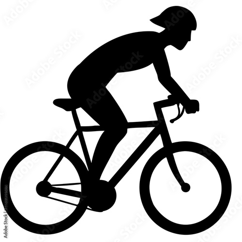 Dynamic cyclist silhouette speeding along, embodying fitness, health, and the thrill of outdoor adventure, a perfect visual for sports and active lifestyles