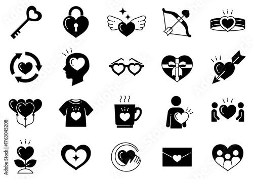 ハートマークアイコン05　Heart icons