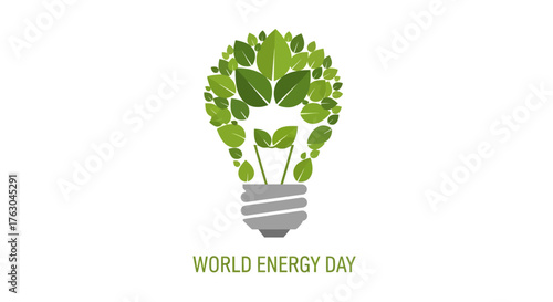 World Energy Day Eco-Friendly Bulb Icon Celebrating Sustainable Power and Green Energy