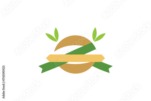 Minimalist sandwich with japanese bamboo ribbon design