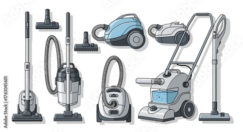Comprehensive collection of essential vacuum cleaners and versatile floor cleaning appliances designed for effective home and professional use