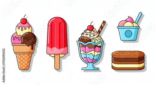 Set of ice cream