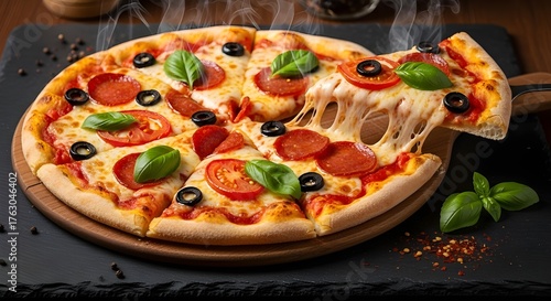 pizza with salami