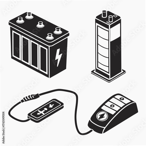 Car battery, dry cell battery, charger and remote control