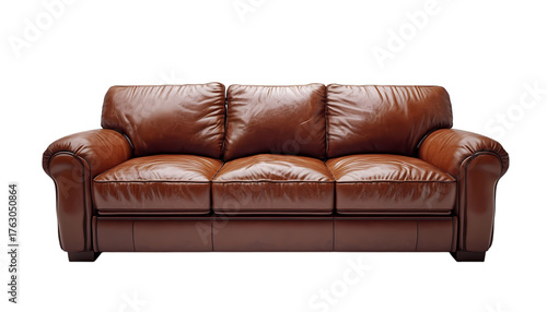 Leather sofa isolated on transparent background