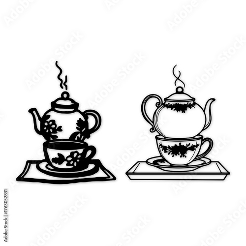 tea white and black desgine vector