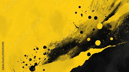 Abstract yellow and black banner design for a promotional event