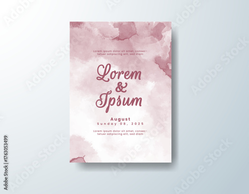 Watercolor wedding invitation card