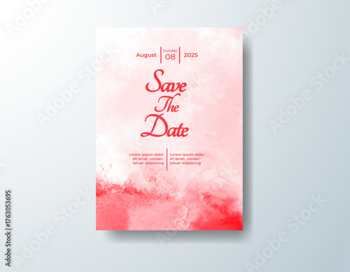 Watercolor wedding invitation card