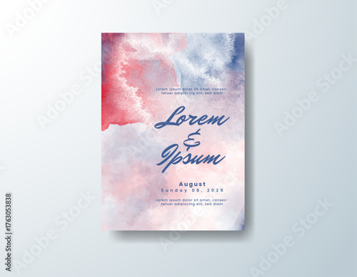 Watercolor wedding invitation card
