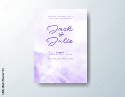 Watercolor wedding invitation card