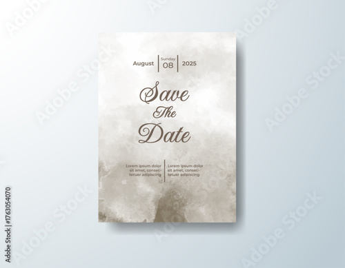 Watercolor wedding invitation card