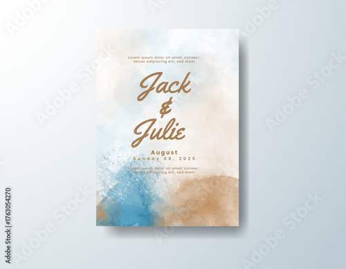 Watercolor wedding invitation card