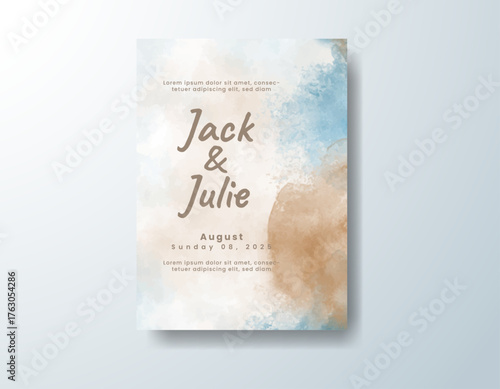Watercolor wedding invitation card