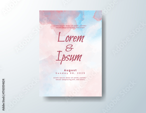 Watercolor wedding invitation card