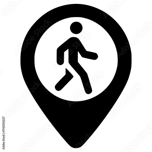 Walking location marker icon image illustration 