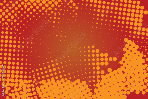 Wallpaper Mural Vibrant halftone pattern background orange dots on red abstract vector design. EPS vector illustration Torontodigital.ca