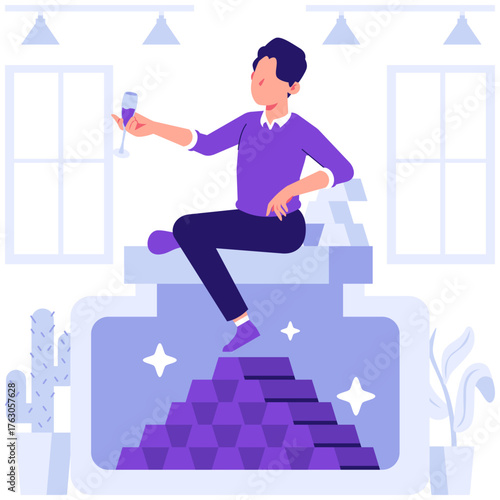 having a lot of gold and enjoying it