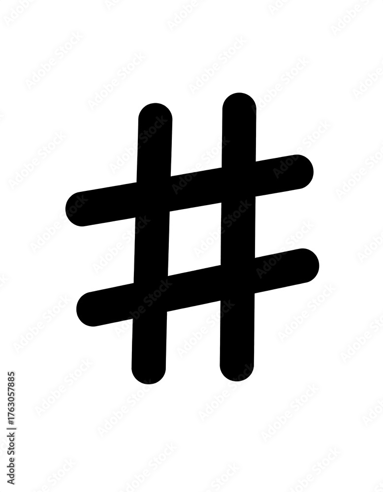 Obraz premium Simple black hashtag symbol