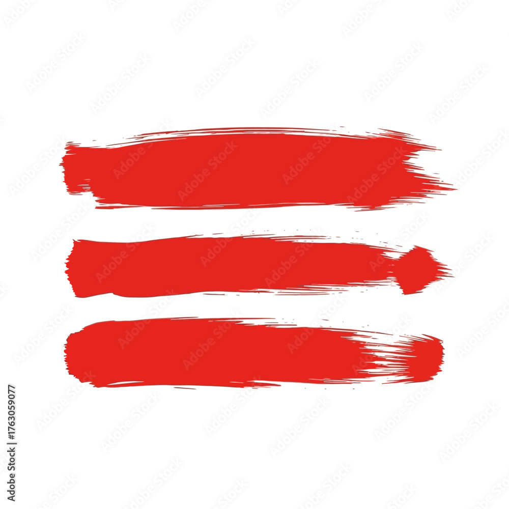 Obraz premium Bold red brush strokes abstract art design element expressive textured lines for dynamic visual projects creative marketing materials isolated on white background