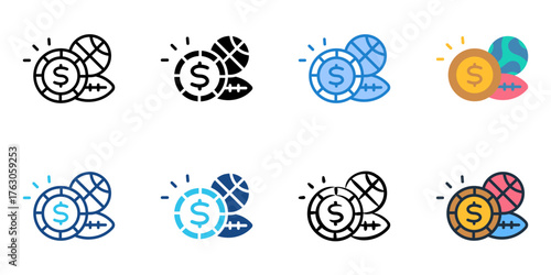 Sports betting icon set multiple style collection 
