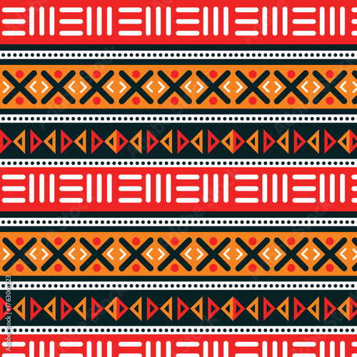 Vibrant geometric african tribal pattern design