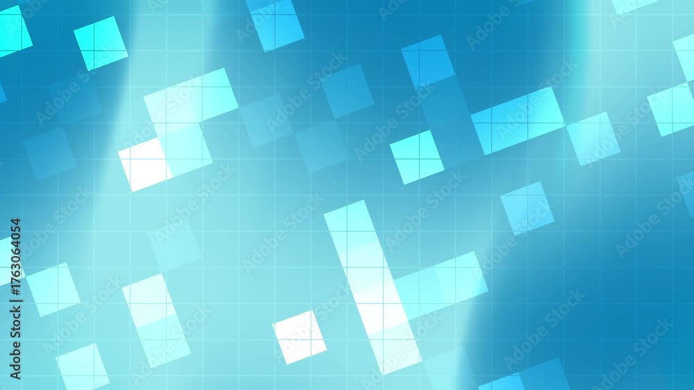 Abstract blue geometric design with faded pixel squares, suitable for tech presentations, digital marketing graphics, and website backgrounds.