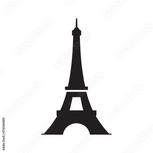Fine Black Paris Tower Logo Representing Balance and Architectural Beauty