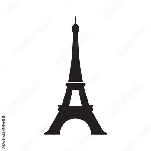 Elegant Line Art Eiffel Tower Symbol Reflecting Cultural Minimalism