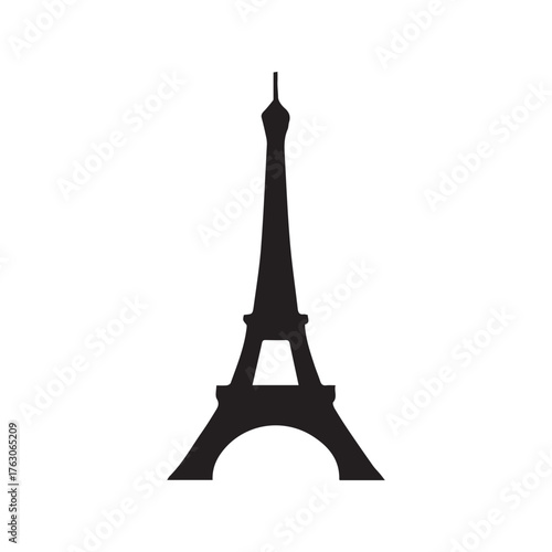 Modern Linear Eiffel Tower Logo Reflecting French Precision and Harmony