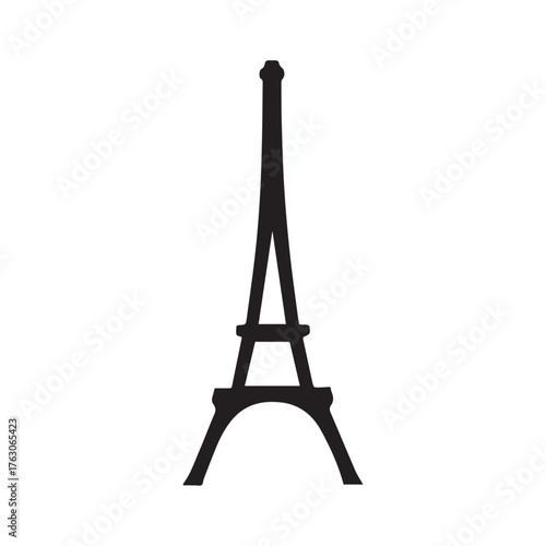 Abstract Shadow Eiffel Tower Logo Reflecting Artistic Minimal Design