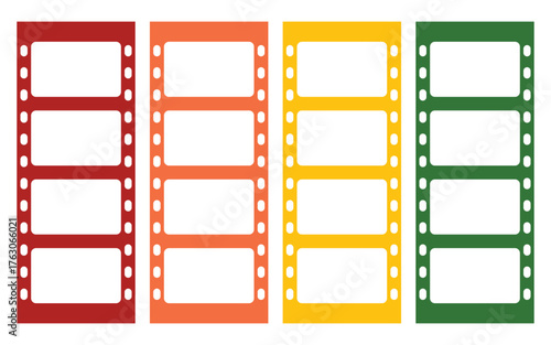 Film Strips With Empty Frames For Creative Design