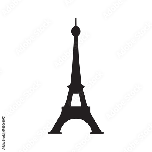 Minimal Black Tower Symbol Expressing Strength and Global Identity