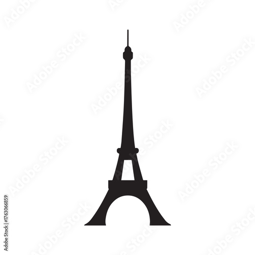 Abstract Geometric Eiffel Tower Logo Expressing Balance, Power, and Design