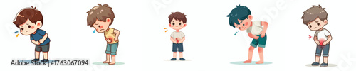 a little boy has a stomach ache