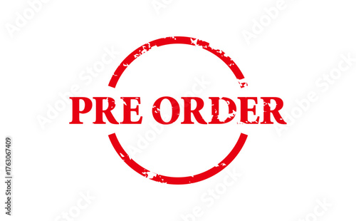 PRE ORDER - Red Rubber Stamp With text message PRE ORDER
