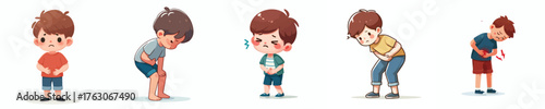 a little boy has a stomach ache