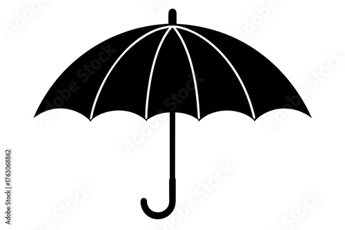 black umbrella isolated on white
