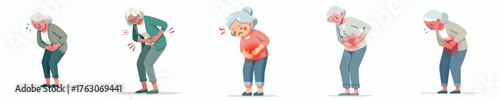 a grandmother has a stomach ache