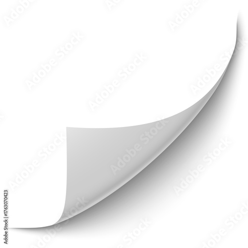 Page Corner Turn With Shadow Effect Isolated On White Background And Transparent PNG File For Graphic Design