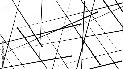 Abstract white background with random black lines, Abstract lines in black and white tone of many squares and rectangle shapes on white background.