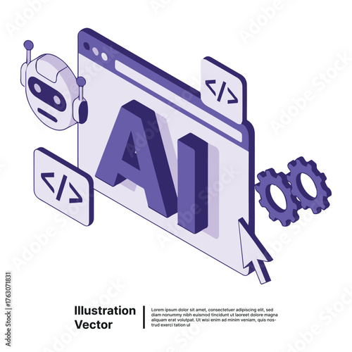 Artificial Intelligence and Machine Learning Technology Concept with Coding Symbols