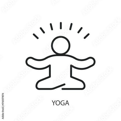 Yoga thin line vector icons.