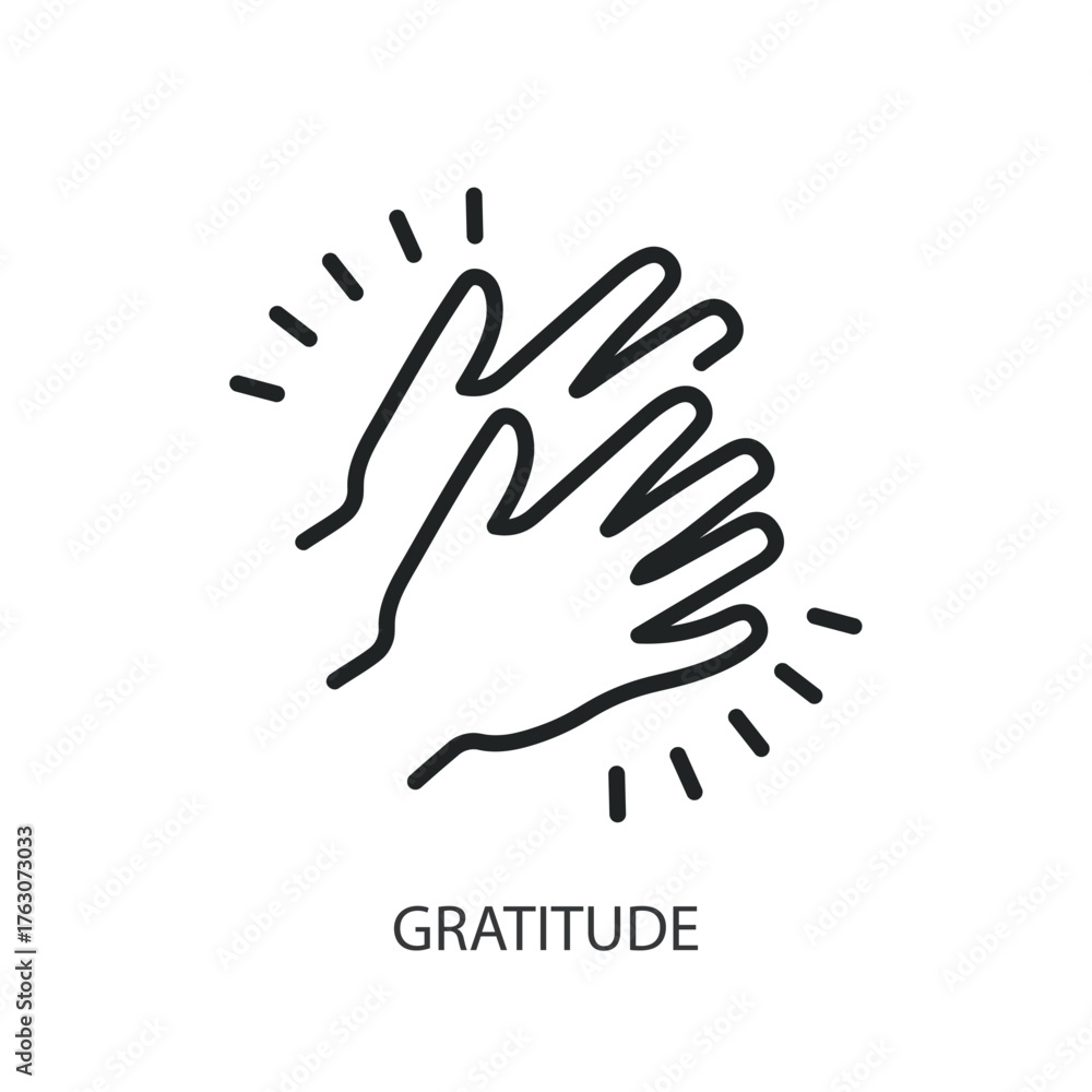 Obraz premium Gratitude thin line vector icons.