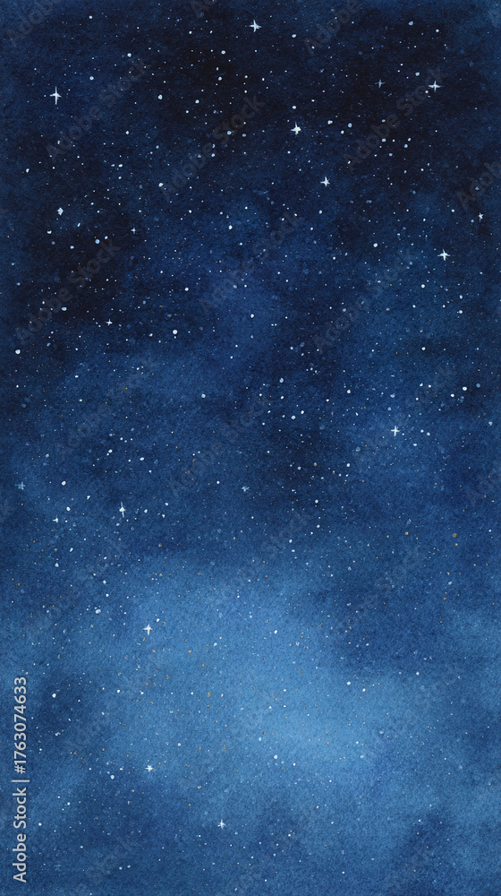 Fototapeta premium A Serene Celestial Canvas: Exploring the Infinite Wonders of the Night Sky Filled with Twinkling Stars and Cosmic Beauty