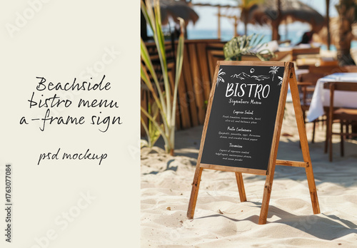 Beachside Bistro Menu Mockup PSD