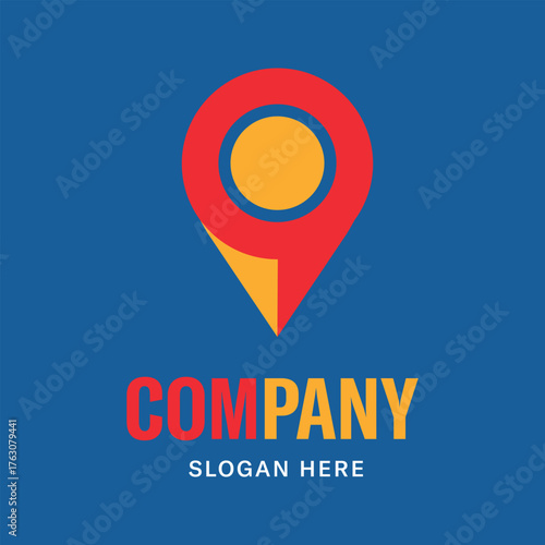 Red yellow location marker with company text map pin navigation Free Download Red yellow location marker with company text map pin navigation - GFXLoad
