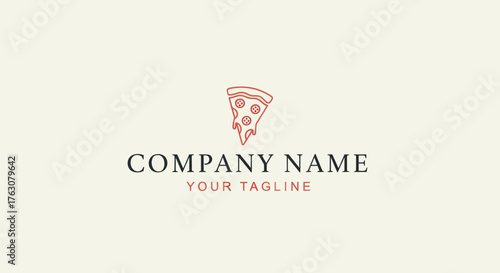 Pizza slice logo design for a restaurant or food business.