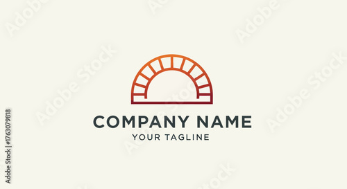 Minimalist Oven Logo Design with Brick Arch and Clean Typography for Bakery or Restaurant.