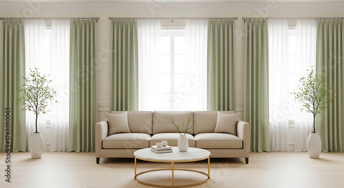 modern living room with armchair